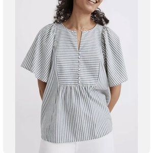 Madewell Courtyard Flutter-Sleeve Top